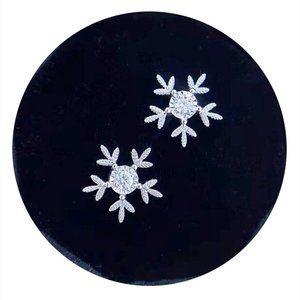 New Sterling Silver White Sapphire Snowflake Stud Earrings